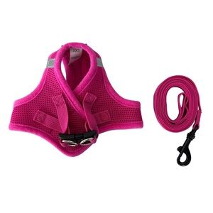 Pink Dog Harness and Leash Set